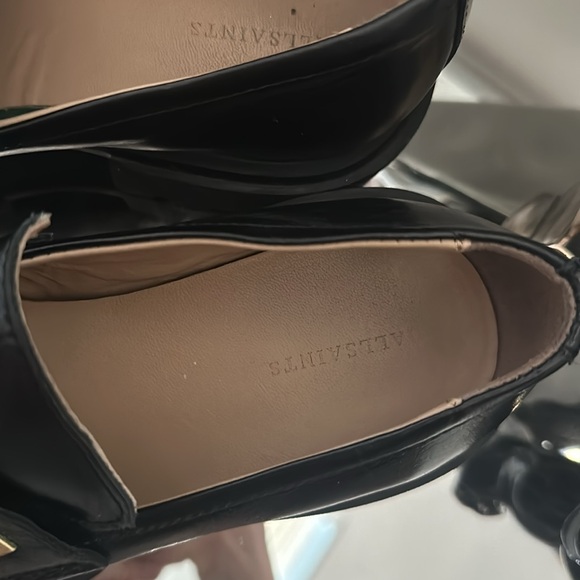 ALL SAINTS LOLA STUDDED CHUNKY LUG LOAFERS - Picture 4 of 6